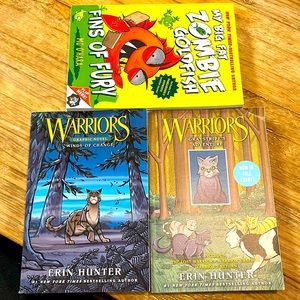 Bundle of three books 1-zombie, goldfish 2-Warriors 3- warriors